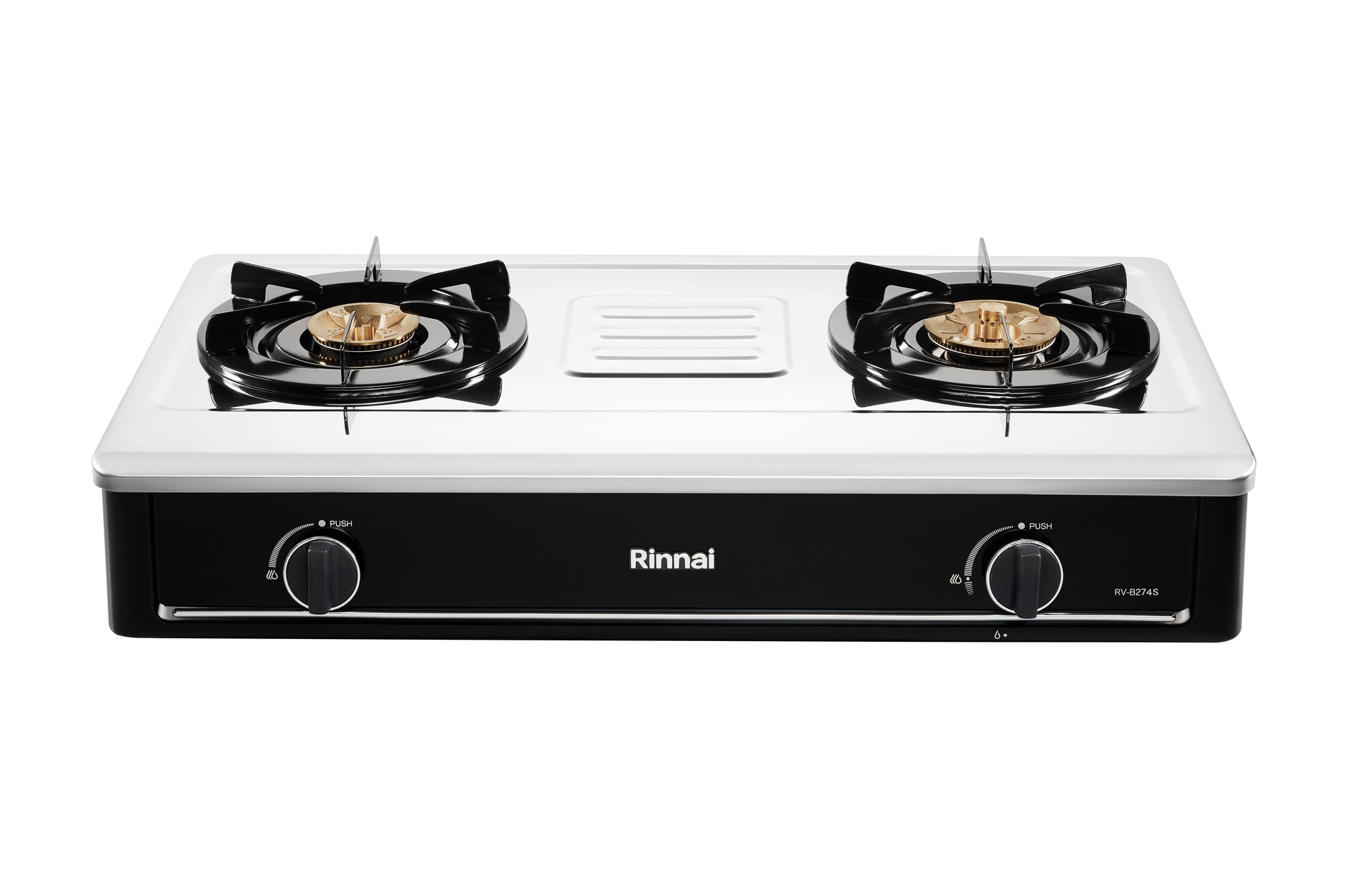 RV-B274SB_S__rinnai_white Bếp Gas Dương Rinnai RV-B274SB(S) 2 lò bền bỉ | VISU